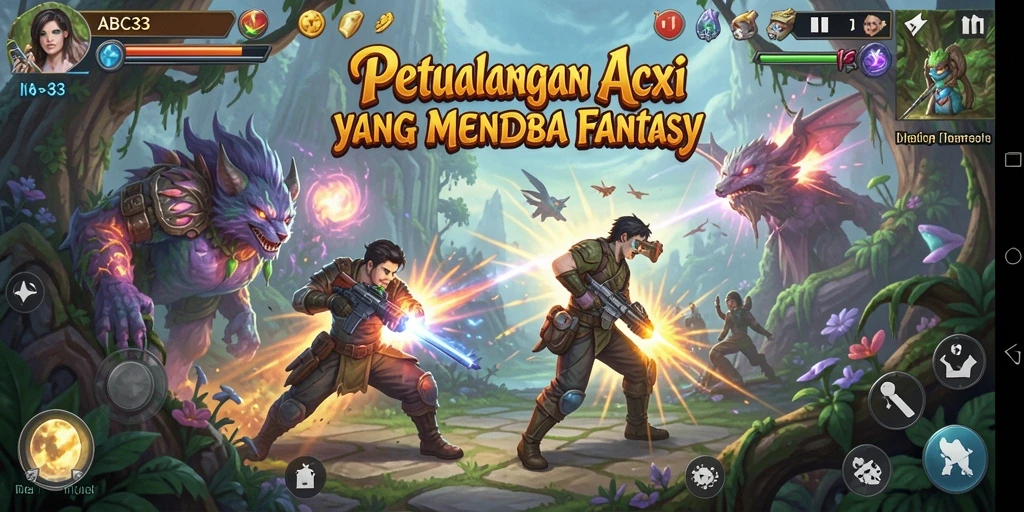 Tampilan dalam gameplay ARPG penuh aksi yang menakjubkan di ABC33.