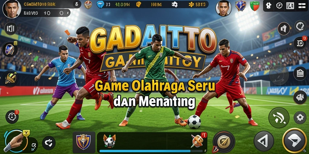 Screenshot gameplay GADAITOTO menampilkan aksi seru di lapangan olahraga.
