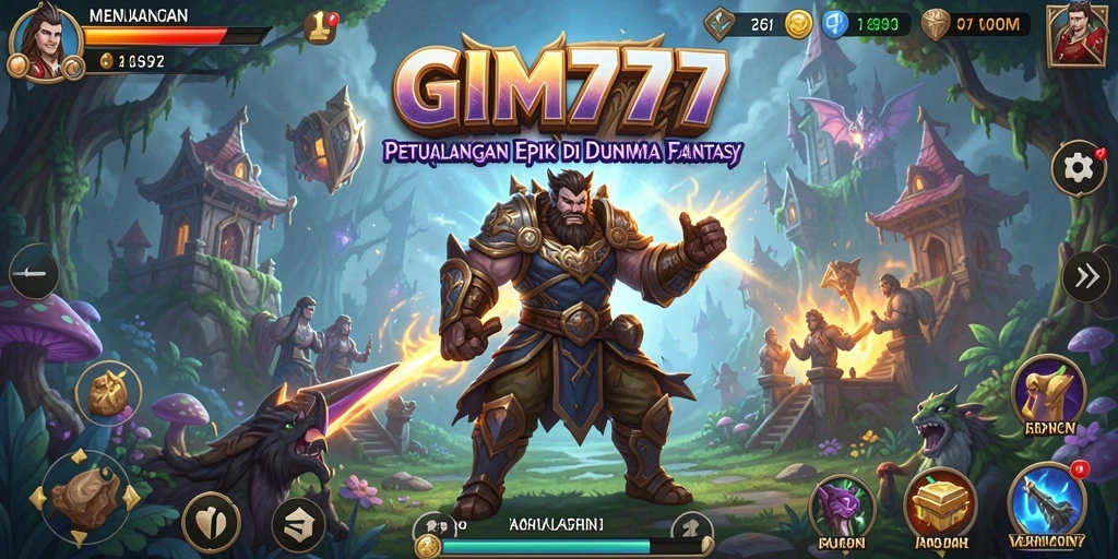 Tampilan gameplay yang menarik dari GIM777 di dunia petualangan.