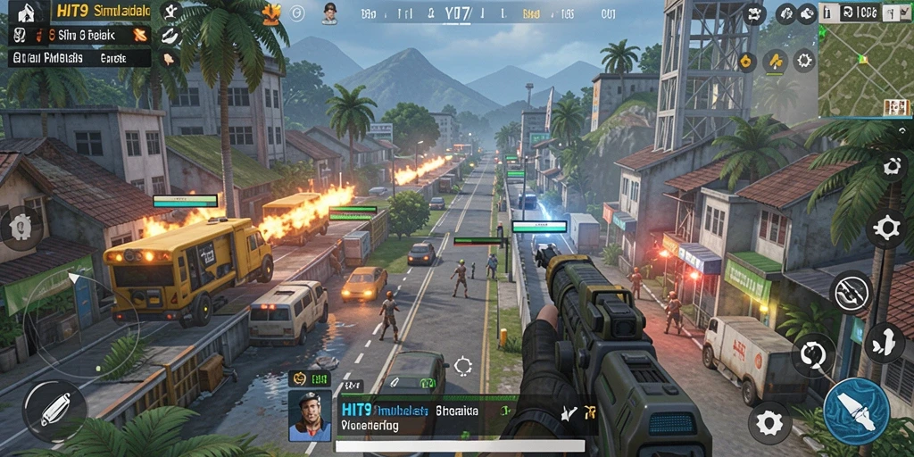 Tangkapan layar utama HIT9 menampilkan gameplay simulasi yang mendalam.