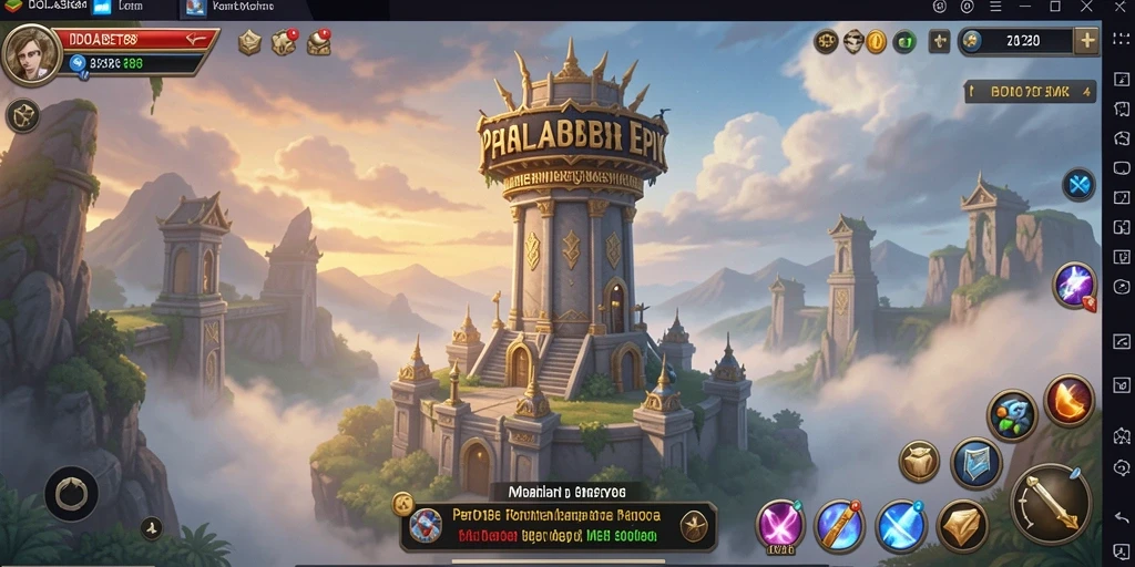 Screenshot IDOLABET88 menampilkan pertarungan menara pertahanan yang intens.