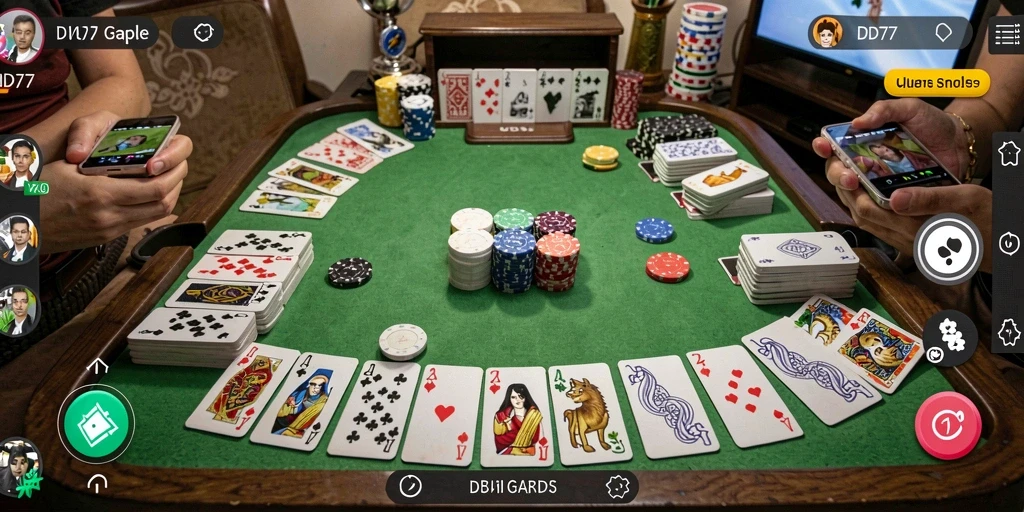 Tangkapan layar gameplay Gaple IDR77 yang menarik dan seru.