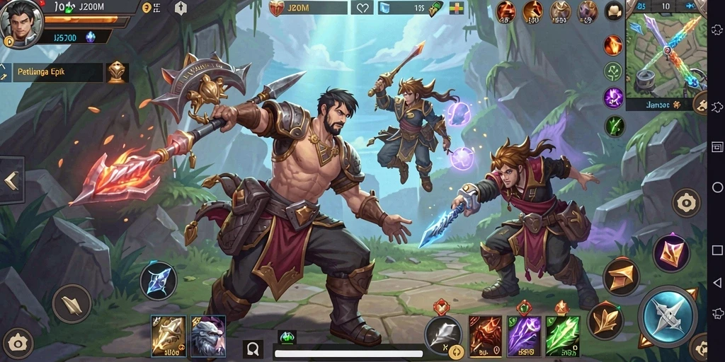 Tampilan gameplay <strong>J200M</strong> yang penuh aksi dan petualangan.