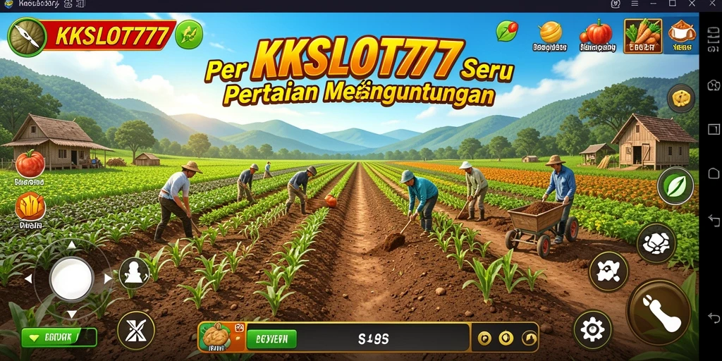 Tampilan gameplay KKSLOT777 yang menarik dengan aktivitas pertanian.