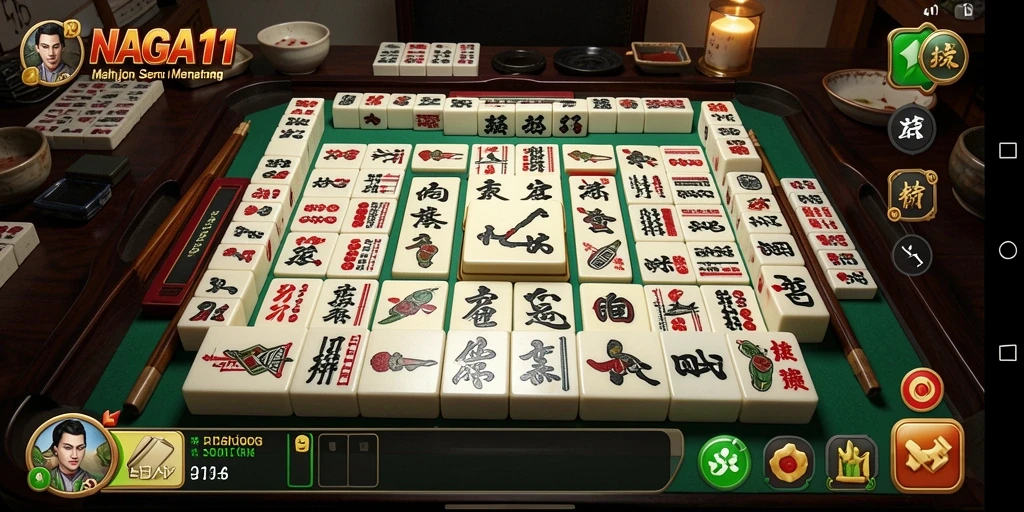 Tampilan gameplay NAGA11 yang menarik saat menghapus ubin Mahjong.