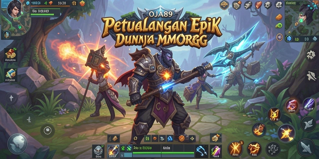 Screenshot OJA89 menampilkan pertarungan epik dalam dunia MMORPG.