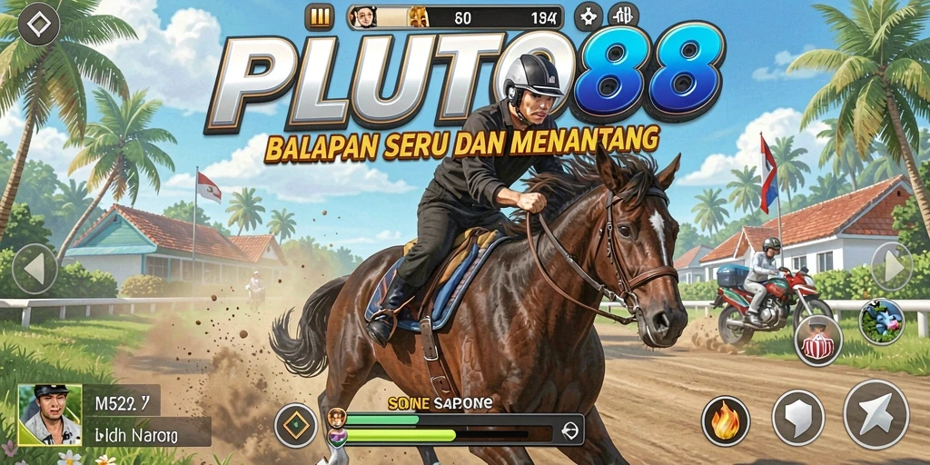 Tangkapan layar PLUTO88 menampilkan aksi balapan yang mendebarkan di trek yang dinamis.