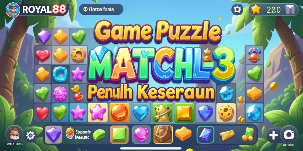 Tampilan gameplay seru di ROYAL88 dengan tantangan mencocokkan item.