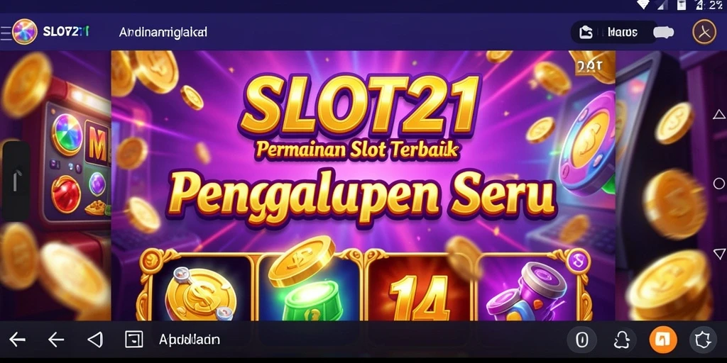 Screenshot utama SLOT21 yang menampilkan momen mendebarkan saat gameplay.