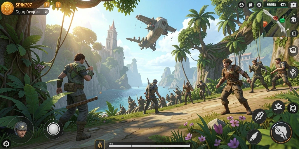 Gameplay SPIN707 yang menampilkan eksplorasi dunia terbuka.