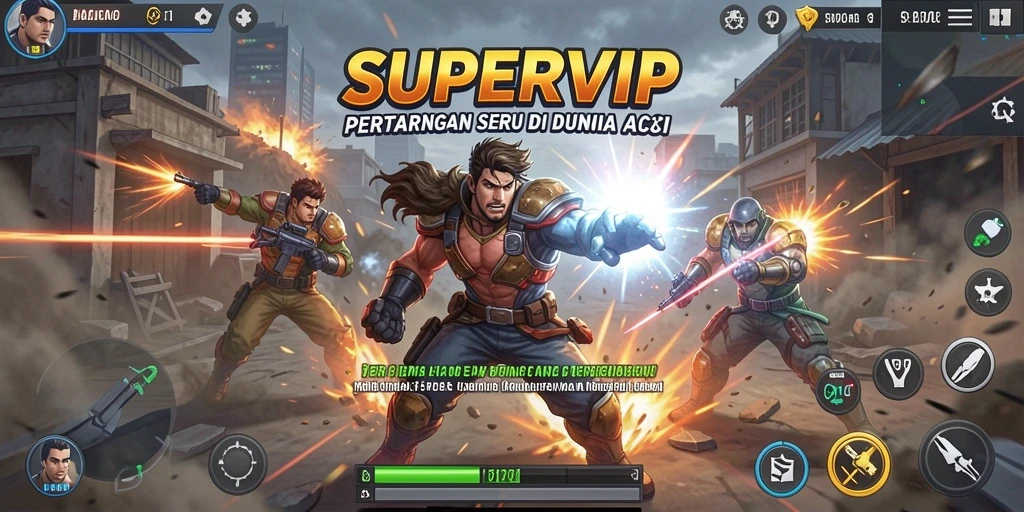 Tampilan menarik gameplay action dalam SUPERVIP.
