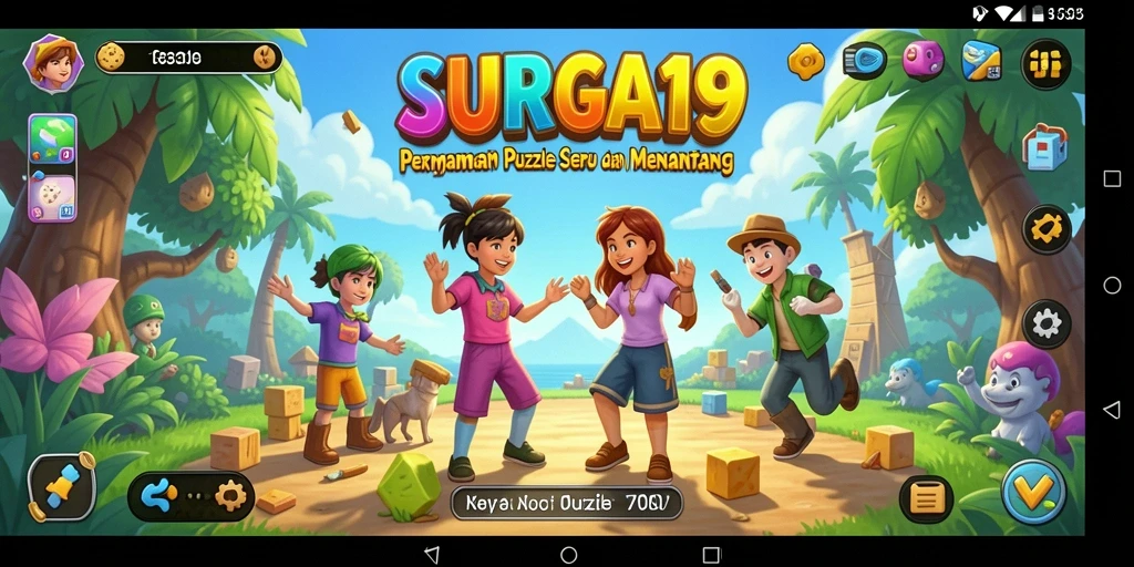 Tampilan gameplay <strong>SURGA19</strong> yang penuh warna dan menantang.