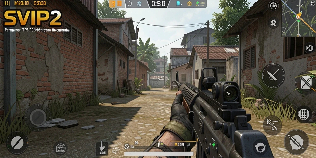 Screenshot menunjukkan aksi seru dalam gameplay TPS SVIP2.