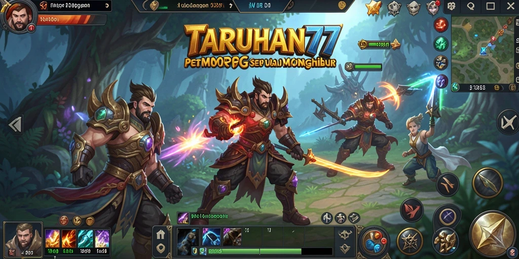 Tangkapan layar TARUHAN77 menunjukkan aksi seru dalam pertarungan MMORPG.