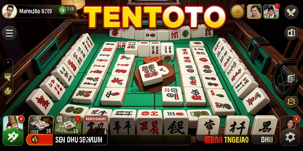 Screenshot TENTOTO menampilkan gameplay Mahjong yang seru dan interaktif.