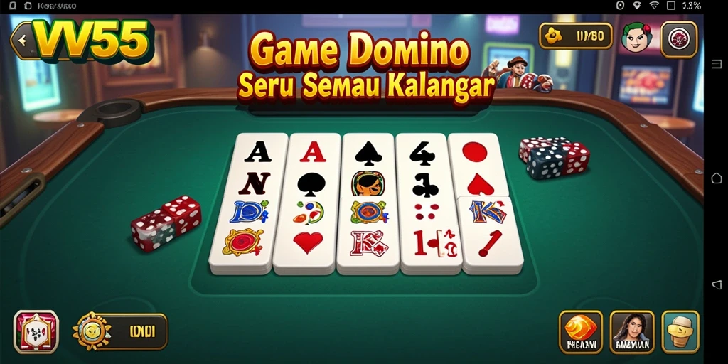 Gameplay seru dalam VV55, menunjukkan interaksi pemain domino.