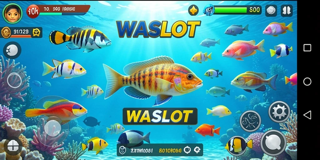 Tampilan grafik menawan dari gameplay Tembak Ikan WASLOT.