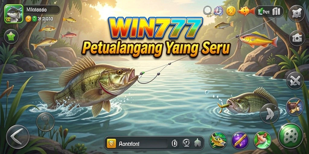 Screenshot gameplay WIN777 yang menampilkan keseruan memancing.